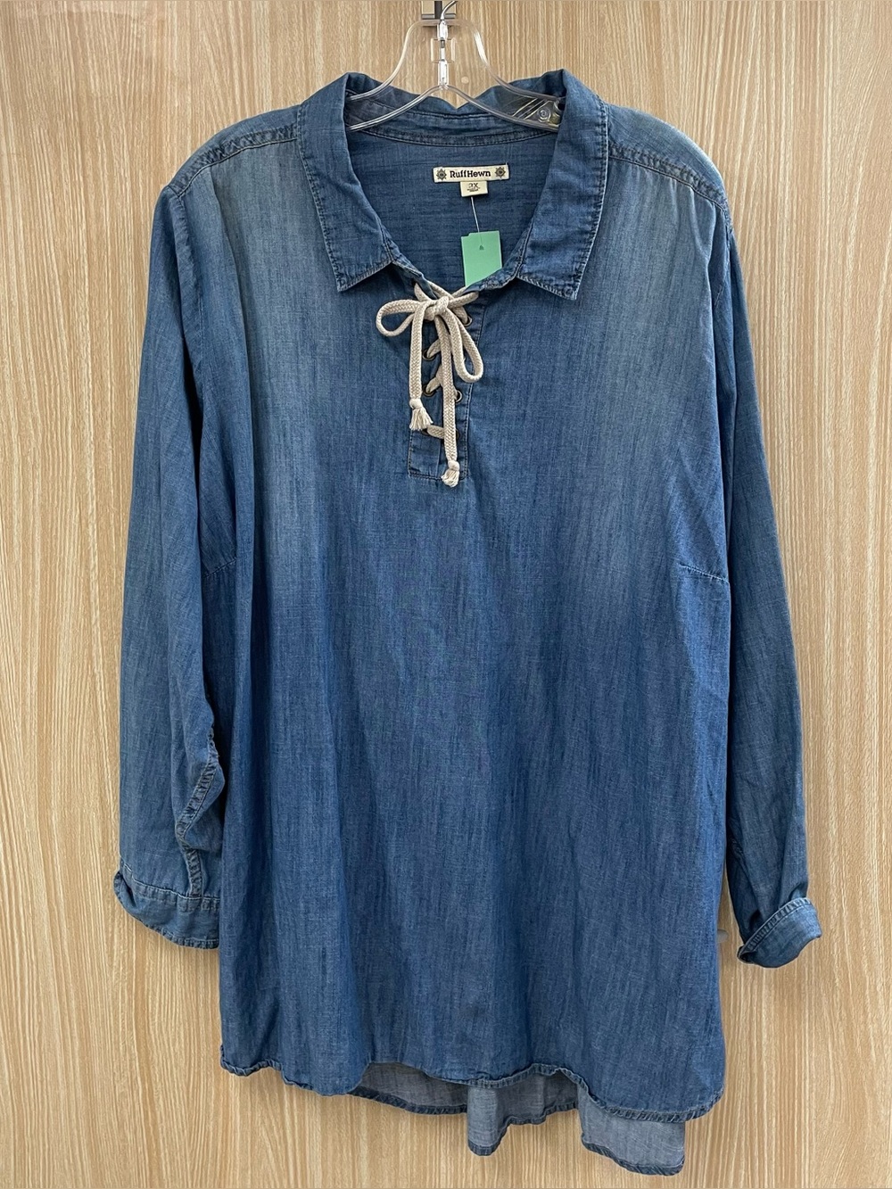 Ruff Hewn Denim Tunic Top Size 3X